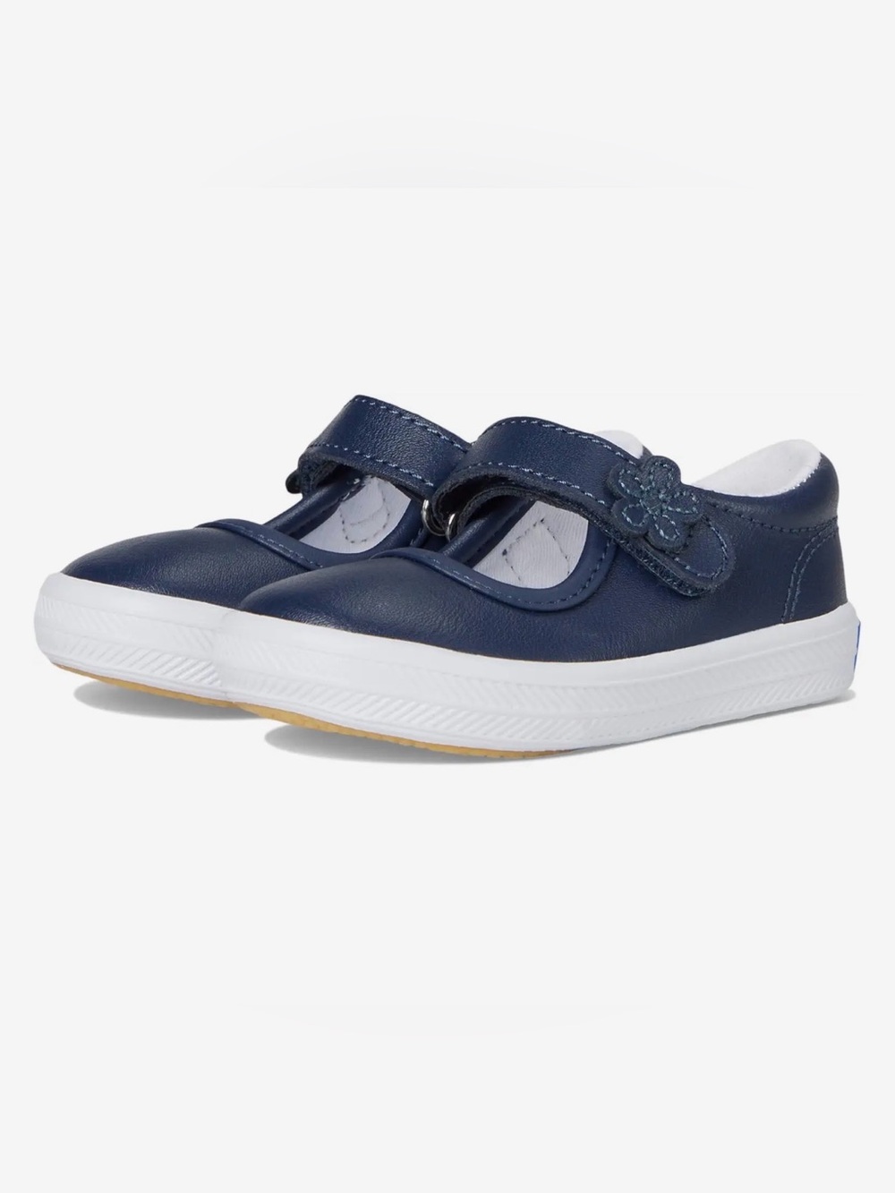 Keds Kids Ella Mary Jane Sneakers Navy Hook-and-Loop Flower Strap Size 9M New